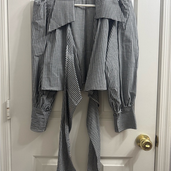 Maison Cleo - Julie - Black Gingham Blouse - Size 36 (S) - ASO Emily Ratajkowski - Picture 14 of 16